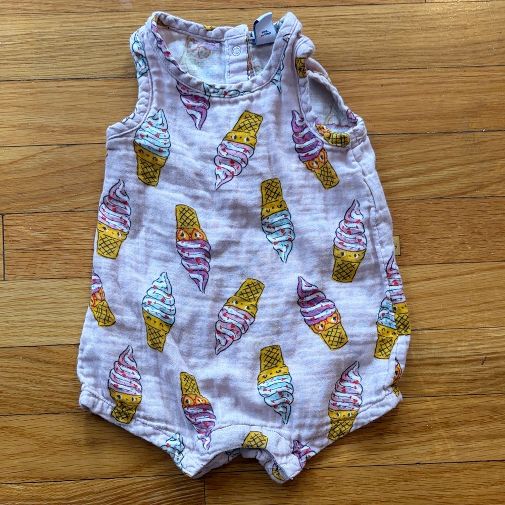 Old Navy Light Pink Baby Romper with Pattern